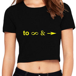 Crop Top/Crop t-shirt/Crop Blouse, To infinity and beyond, Black - GeekDawn