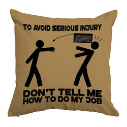 Cushion Cover, Avoid Injury, 16 by 16 inch, Beige - GeekDawn