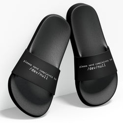 Complaints to /dev /null , Slides / Slider Slippers , Black