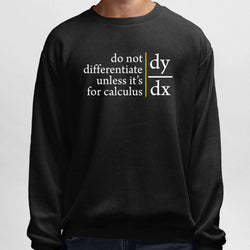 Do Not Differentiate, Maths, Round Neck Sweatshirt, Black - GeekDawn