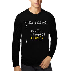 Eat Sleep Binge-Watch Repeat , Funny quote , Unisex Graphic Full Sleeves T-Shirt - GeekDawn