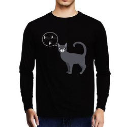 Geek Cat , Geek , Unisex Graphic Full Sleeves T-Shirt - GeekDawn