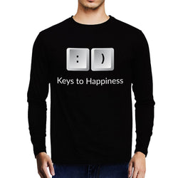 Keys to happiness , Programming , Coding , Unisex Graphic Full Sleeves T-Shirt - GeekDawn