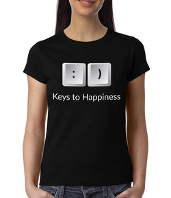 Keys to happiness , Programming , Coding , Women's Top - GeekDawn