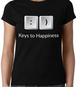 Keys to happiness , Programming , Coding , Women's Top - GeekDawn