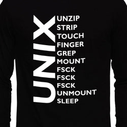 Naughty Unix , Programming , Coding , Unisex Graphic Full Sleeves T-Shirt - GeekDawn