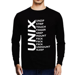 Naughty Unix , Programming , Coding , Unisex Graphic Full Sleeves T-Shirt - GeekDawn