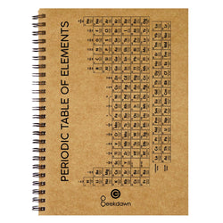 Periodic Table of Elements ,Brown Cover Wiro Bound Sketch Book/Notebook - GeekDawn