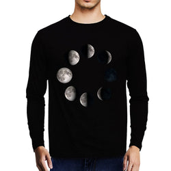 Phases of moon , Space , Unisex Graphic Full Sleeves T-Shirt - GeekDawn