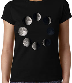Phases of moon , Space , Women's Top - GeekDawn