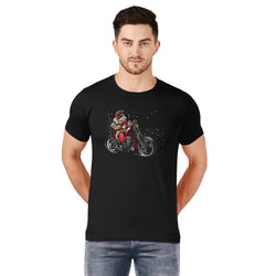 Biker Santa, Christmas, Unisex Graphic T-Shirt - GeekDawn