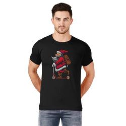 Santa on Scooter, Christmas, Unisex Graphic T-Shirt - GeekDawn