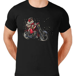 Biker Santa, Christmas, Unisex Graphic T-Shirt - GeekDawn