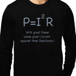 P=I2R , With great power comes great current squared times resistance , Physics , Spiderman , Unisex Graphic Full Sleeves T-Shirt - GeekDawn