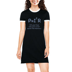 P=I2R , With great power comes great current squared times resistance , Physics , Spiderman , Women's Dress - GeekDawn