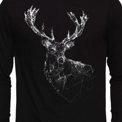 Polygon Deer , Abstract Art , Unisex Graphic Full Sleeves T-Shirt - GeekDawn