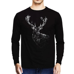 Polygon Deer , Abstract Art , Unisex Graphic Full Sleeves T-Shirt - GeekDawn