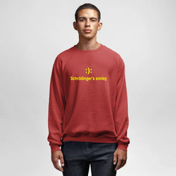 Schrodinger's smiley , Round Neck Sweatshirt, Black - GeekDawn
