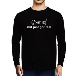 Shit Just got Real , Math , Unisex Graphic Full Sleeves T-Shirt - GeekDawn