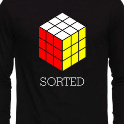 Sorted Rubik's Cube , Rubik's Cube , Unisex Graphic Full Sleeves T-Shirt - GeekDawn
