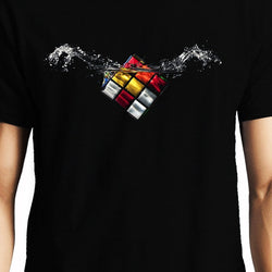 Splashing Rubik's Cube , Rubik Cube , Unisex Graphic T-Shirt - GeekDawn