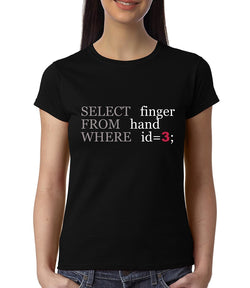 SQL Finger , Programming , Coding , Women's Top - GeekDawn