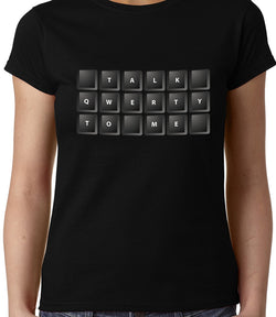 Talk QWERTY to me , Programming , Coding , Women's Top - GeekDawn
